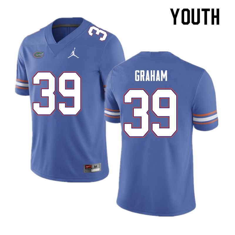 NCAA Florida Gators Fenley Graham Youth #39 Nike Blue Stitched Authentic College Football Jersey NMH0264JX